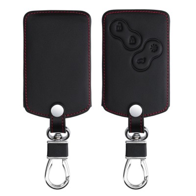 Husa Cheie Auto pentru Renault / Dacia - 4 Butoane, Piele ecologica, Negru, 45656.01 foto