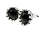 Cumpara ieftin Cercei Argint 925 Coroana cu Onix Natural 8mm, 11mm, Prindere Surub, 3.22 grame