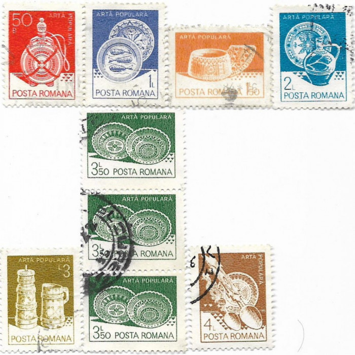 Obiecte de uz gospodaresc la tara (uzuale), 1982 - valori obliterate