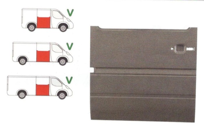 Panou usa spate Volkswagen Lt 2 05.1996-12.2005 , Mercedes Sprinter 208-416, 01.1995-2006, Dreapta, metal; usa culisanta; pana la geam
