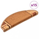 Covorașe scări autoadezive, 15 buc., bej, 65x21x4 cm
