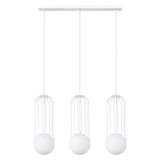 Lampă Suspendată Brina Albă Oțel 3 Becuri Neregulate Modernă De Interior
