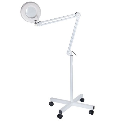 Lampa cosmetica profesionala, lupa 5 dpi, brat ajustabil, 22W, trepied cu roti foto
