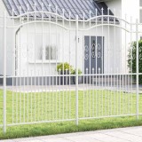 vidaXL Gard de grădină Alb 215 cm Oțel vopsit &icirc;n pulbere