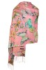 Esarfa cu fluturi din material tip casmir, Dacali, roz bujor, 185 x 75 cm, Marime universala