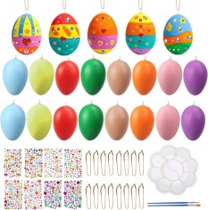 Set de creatie 16 oua pentru Paste cu accesorii pentru decor Lamek, plastic, multicolor, 6,5 x 4,1 cm