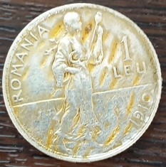 (A926) MONEDA DIN ARGINT ROMANIA - 1 LEU 1910, REGELE CAROL I foto