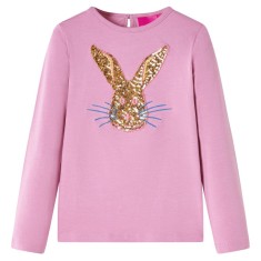 Tricou pentru copii cu m&acirc;neci lungi, roz ars, 116