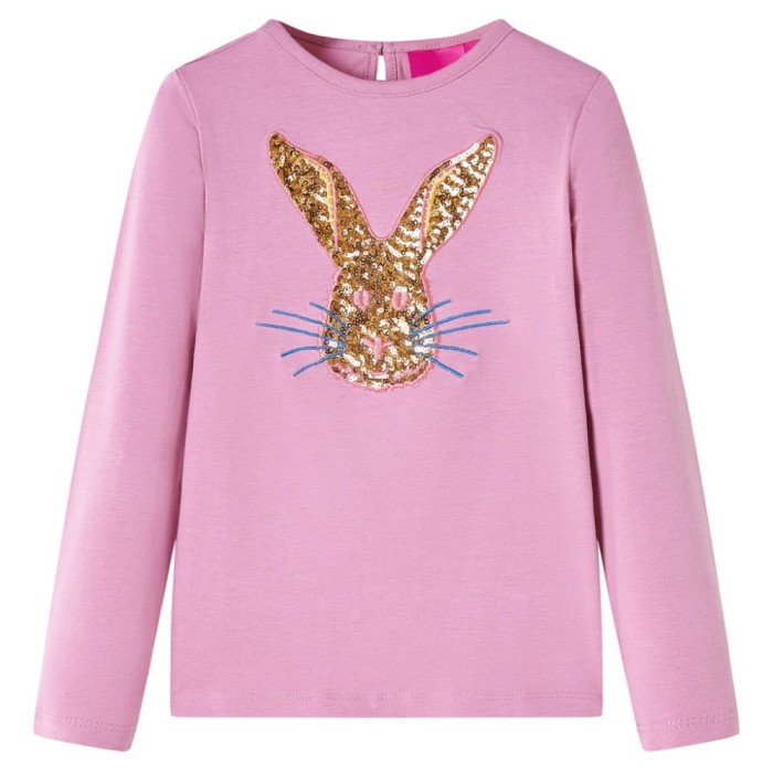 Tricou pentru copii cu m&acirc;neci lungi, roz ars, 116