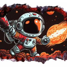 Sticker decorativ, Astronaut, Negru, 90 cm, 8437ST-3