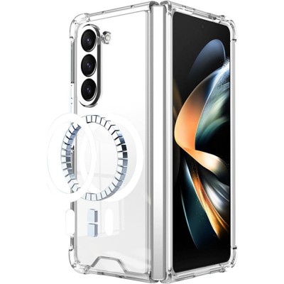 Husa de protectie Flippy compatibila cu Samsung Z Fold 5, MagSafe Blister, gaura mare camera, transparenta foto
