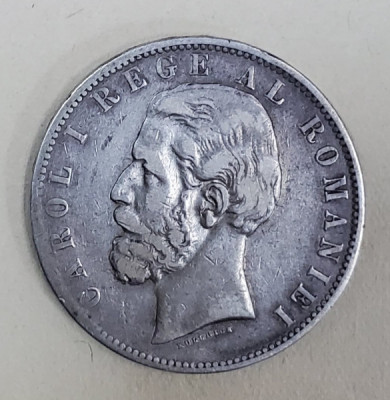 Moneda 5 Lei, Carol I, 1883 foto