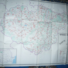 Harta mare a Judetului SALAJ 1983 ,dim.=119x88cm RSR Inst. Geodezie si Organi