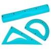 Set 3 Rigle Flexibile Albastre 20cm, Plastic, Scoala/Liceu - Riglă, Triunghi, Raportor, Instrumente Geometrie Precise