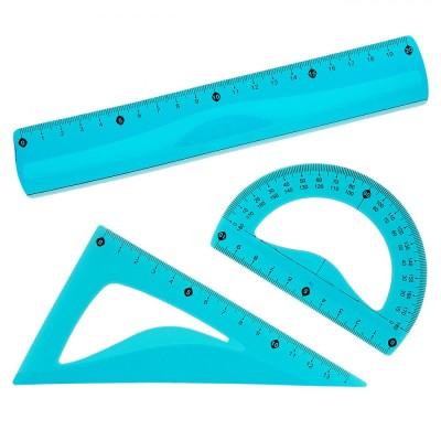Set Rigle Flexibile, 3 Bucăți, Lungime 20cm, Culoare Albastru foto