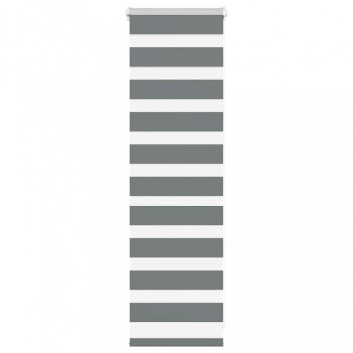 Jaluzea tip zebra gri &icirc;nchis lățime țesătură 45,9 cm poliester