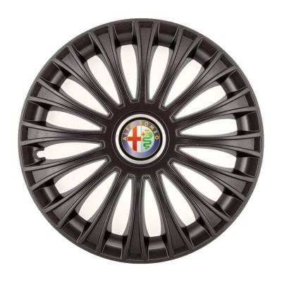 Set 4 Capace Roti, potrivite jantelor de R14, pentru Alfa Romeo, model dino Negru foto