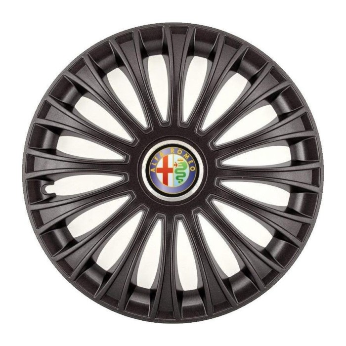 Set 4 Capace Roti, potrivite jantelor de R14, pentru Alfa Romeo, model dino Negru