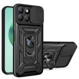 Husa compatibila honor x8b, slide si snap premium, magnetic ring, negru