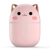 Mini umidificator pentru copii, Pisica, ABS, 250 ml, USB, Roz