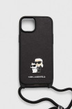 Cumpara ieftin Karl Lagerfeld Husă pentru telefon iPhone 15 Plus / 14 Plus 6.7&quot; culoarea negru
