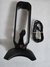 Stand pentru Casti Genesis cu Mouse Bungee si Hub USB - Vanad 500 Black - poze reale