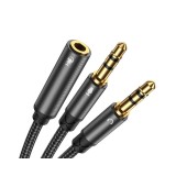 Cumpara ieftin Cablu Audio Splitter Joyroom Aux Mini Mufa 3,5 Mm (female) - 2x Mini Mufa 3,5 Mm (male - Microfon Si Casti)