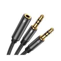 Cablu Audio Splitter Joyroom Aux Mini Mufa 3,5 Mm (female) - 2x Mini Mufa 3,5 Mm (male - Microfon Si Casti)