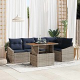 vidaXL Set de canapele pentru grădină 6 pcs Gri Rattan poli 3358579