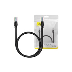 PATCH CORD UTP Baseus Cat5, fire din cupru, round cable, viteza maxima 1 Gbps, PVC, 1m, negru &quot;B00133206111-01&quot; (timbru verde 0.08 lei) - 693217263704