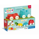 Clementoni - Jucarie educationala Soft Clemmy tren senzorial pentru dezvoltarea