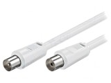 Cablu Coaxial Alb 3.5m 75&Omega; 9.5mm Priză și Mufă, Goobay