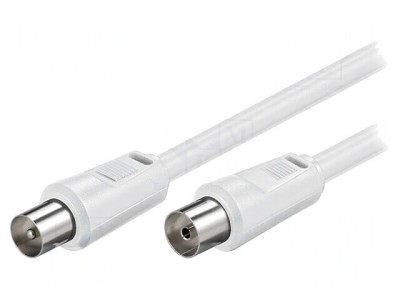 Cablu Coaxial Alb 3.5m 75&amp;Omega; 9.5mm Priză și Mufă foto