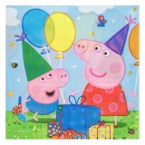 Set șervețele Party Peppa Pig, 33x33cm, 2 Straturi, 12 Bucăți, Multicolor, Oem
