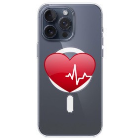 Husa personalizata apple iphone 15, magsafe, the heart beats foto