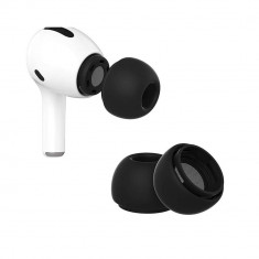 Set 2 dopuri Edman din silicon pentru casti AirPods Pro, AirPods Pro (gen 2), marimea L, Negru
