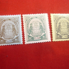 Serie mica Stema 1902 Compania de Mozambic colonie portugheza , 3 val. sarniera