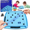 Joc Sah Magnetic pentru copii, cu 30 de magneti, tabla de joc, cu 4 jocuri diverse, interactiune parinte-copil, imbunatatirea concentrarii, maxim 4 ju