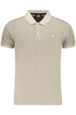 Norway Tricou Polo barbati cu logo brodat, din bumbac, Regular fit, Bej foto