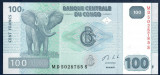 CONGO █ bancnota █ 100 Francs █ 2013 █ P-98a █ G&amp;D █ UNC █ necirculata