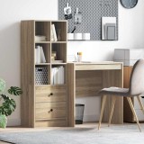 vidaXL Birou cu spațiu de depozitare cu sertar 2 pcs Stejar Sonoma 3337347