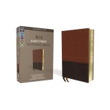 NIV, Reference Bible, Giant Print, Imitation Leather, Brown, Red Letter Edition, Comfort Print