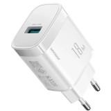 Incarcator retea JOYROOM JR-TF4 1x USB-A QC 3.0 18W alb