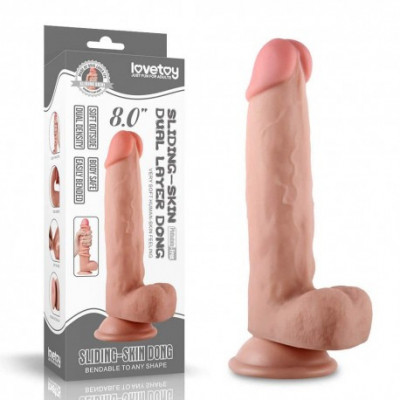 Dildo - cu ventuza Sliding-Skin 20 cm foto