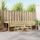vidaXL Set de canapele de exterior cu pernă 8 pcs Alb și Bej 3389299