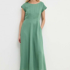 Weekend Max Mara rochie din amestec de in culoarea verde, maxi, evazați 2415220000000