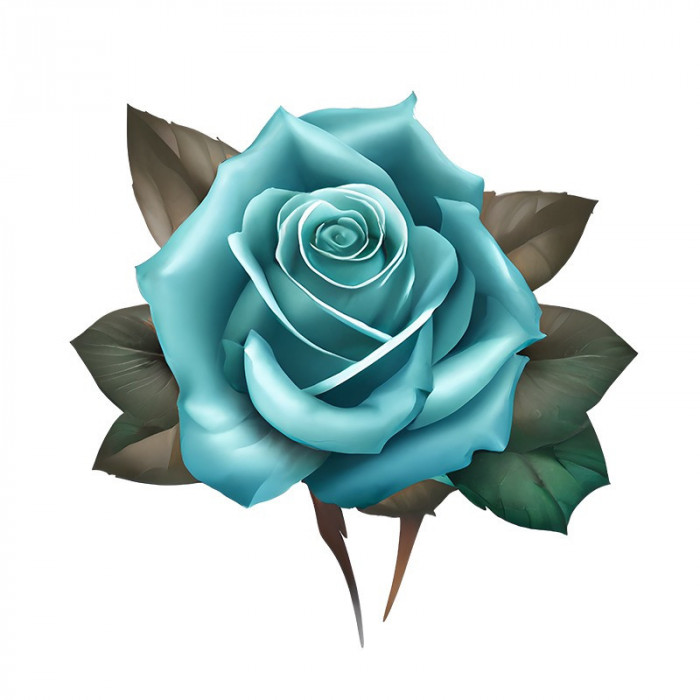 Sticker decorativ, Trandafir, Albastru, 61 cm, 8606ST