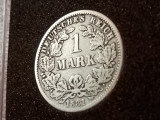 1 Mark 1881 G (RARA, VF+ / EF-), Tiraj = 426.000, Argint