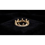 Inel din Argint 925 Placat cu Aur Golden Tiara Crown , Eleganta E i Stralucire Regala
