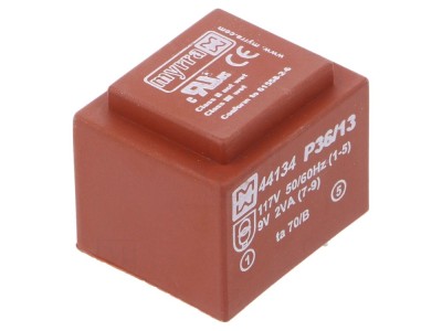 Transformator PCB &amp;icirc;ncapsulat 2VA 117VAC 9V foto